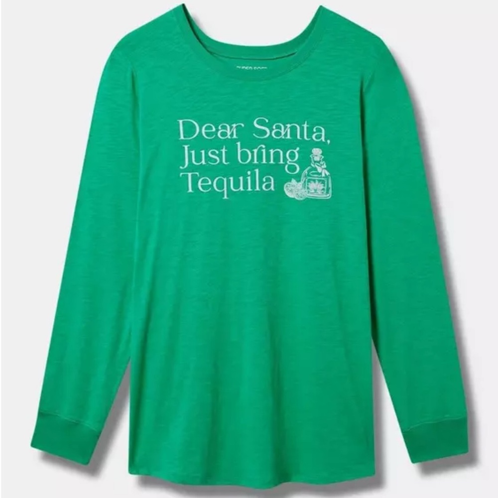 New Christmas Top - Torrid ‘Dear Santa’ Classic Fit Super Soft Long Sleeve Tee